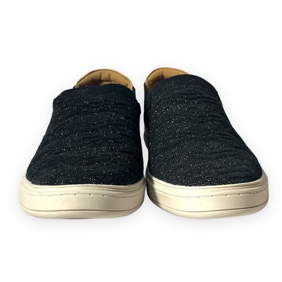 Gecko Man by Walk Hero Womens 8 Slip On Sneaker Shoe Black White Silver‎ Thread - Picture 7 of 12